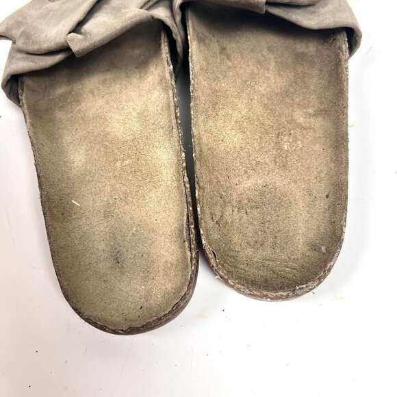 BP Tapis Slide Sandals Sz.8 Fabric Upper Brown Bow Boho Chic Resort Beach Slides - Picture 4 of 6